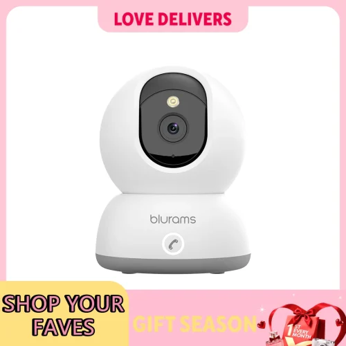 2K Indoor Camera for Home Security, 360° Pet Dog Camera with Phone App, 2-Way Talk, One-Touch Call, Night Vision, 2.4GHz
